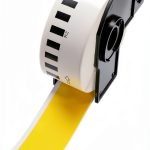 BETCKEY Black on Yellow Continuous Label 0.47" x 100 ft for Brother-0