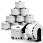 BIAlabel 2.4" x 100ft Continuous Labels 12-Roll Pack for Brother QL-0