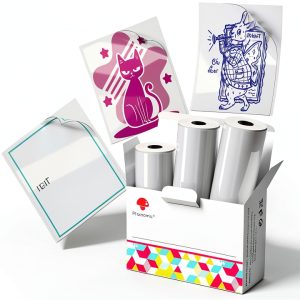Phomemo Mini Sticker Paper Roll – Pink Blue Green Thermal Labels 2.08"-0