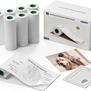 Gloryang Thermal Label Rolls 3x2 Inch White Continuous Form 8-Pack-0