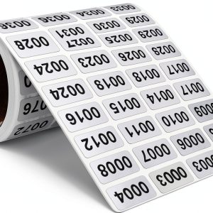 Kisdaa Continuous Form Number Labels 2000 Pack White 0.39x0.78 Inch-0