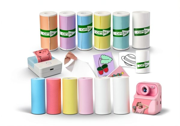 OMGFUNAA 15-Roll Thermal Paper & Label Combo for Mini Printers 57x25mm-7