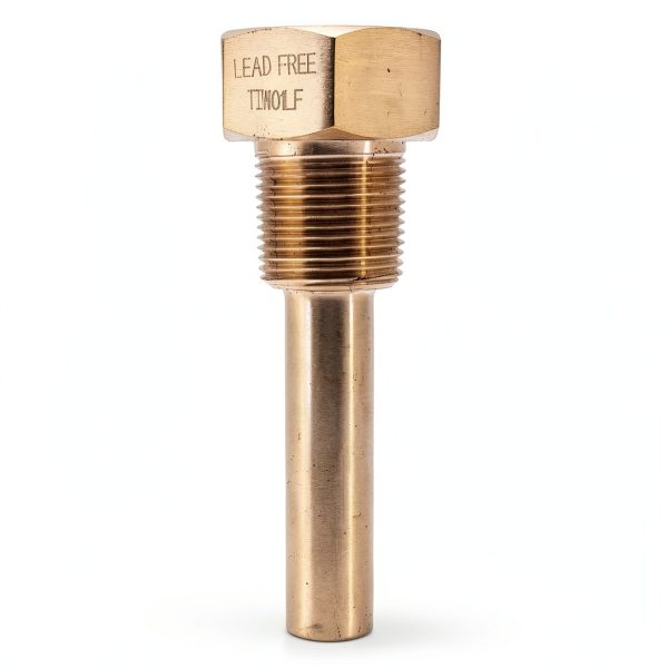 Winters TIW01LF Lead-Free Brass Thermowell 3/4 NPT 3.5" Stem Length-1